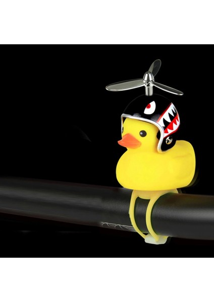 E Stili Sevimli Küçük Sarı Bisiklet Ördeği Bisiklet Çan Aydınlıknormal Airscrew Kask Ördek Ördek Ducky Dicycle Rüzgar Motoru Sürme Bisiklet Işıkları (Yurt Dışından) fırsatları