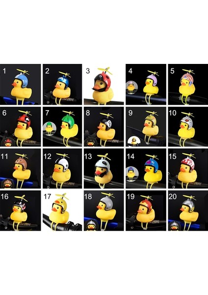 No.6 Tarzı Bisiklet Çan Ördek Başkanı Işık Titreşim Pervanesi Küçük Sarı Ördek Kask Bambu Yusufçuk Ördek Şekli Çocuk Oyuncakları (Yurt Dışından)