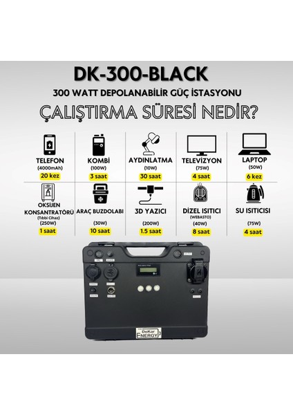 Taşınabilir Güç Kaynağı DK-300-BLACK