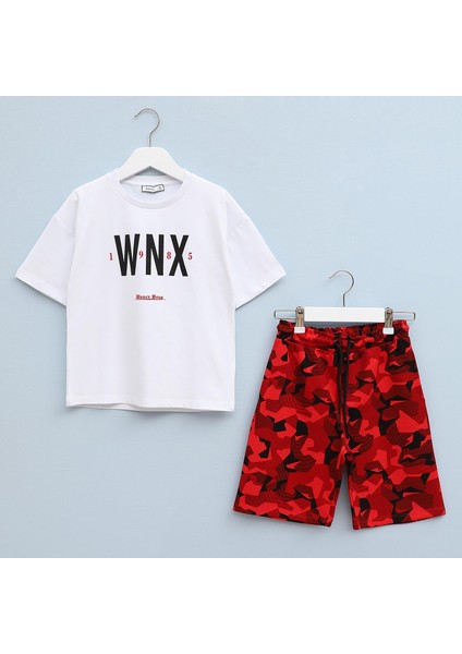 Erkek Çocuk Şortlu Takım - 11563 - Beyaz