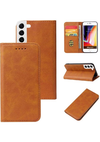 Samsung Galaxy S24 Artı Tam Koruma Deri Folio Flip Case (Yurt Dışından)