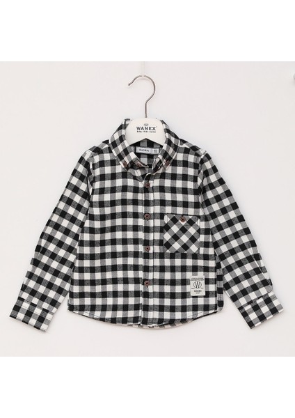 Erkek Çocuk Uzun Kol Gömlek - 15219 - Siyah