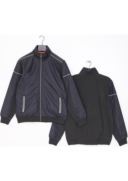 Erkek Çocuk Uzun Kol Dik Yaka Ceket - 13061 - Antrasit