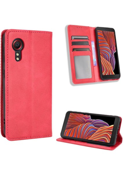 Samsung Galaxy Xcover 5 Manyetik Kapatma Cüzdan Pu Deri Kılıf (Yurt Dışından)