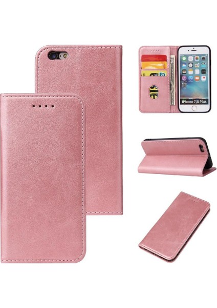 Iphone 6 Için Kılıf Artı/6s Artı Kart Ekleme Manyetik Karbon Fiber Folyo (Yurt Dışından)