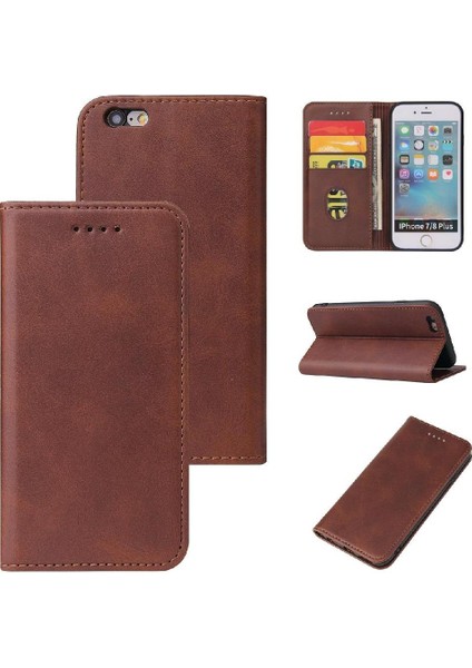 Iphone 6 Için Kılıf Artı/6s Artı Kart Ekleme Manyetik Karbon Fiber Folyo (Yurt Dışından)