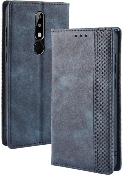 Nokia 5.1 Artı Cüzdan Manyetik Kapatma Pu Deri Için Kılıf (Yurt Dışından)