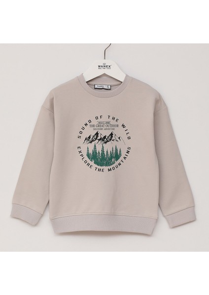 Erkek Çocuk Uzun Kol Sweat - 16598 - Pudra
