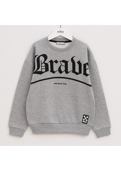 Erkek Çocuk Uzun Kol Şardonlu Sweat - 16044 - Siyah