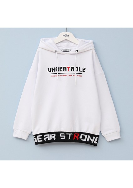 Erkek Çocuk Uzun Kol Sweatshirt - 16151 - Beyaz