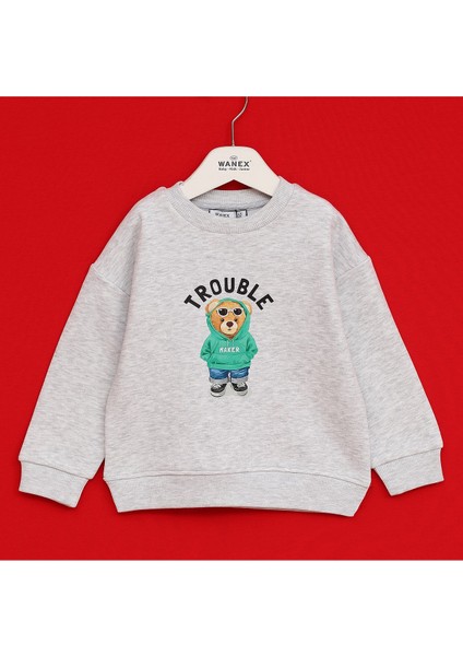 Erkek Çocuk Uzun Kol Şardonlu Sweat - 16652 - Melanj