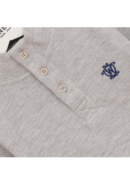 Erkek Çocuk Düğmeli Yaka Uzun Kol Sweat - 16592 - Sarı fiyatları