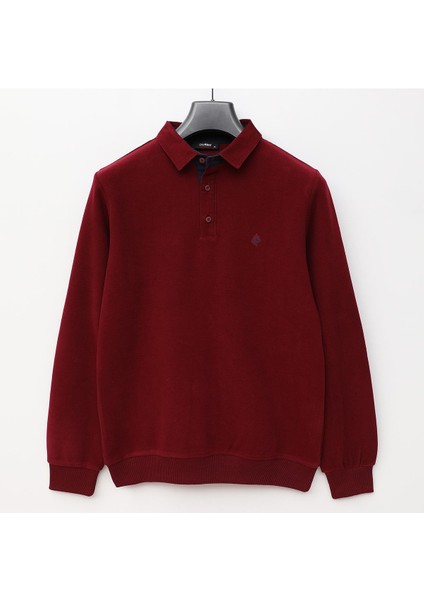 Erkek Uzun Kol Polo Yaka Sweat - PPS-2502 - Bordo