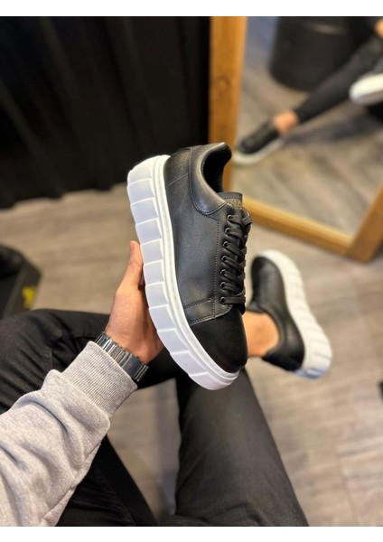 Knack Yüksek Taban Günlük Ayakkabı 144 Siyah (Beyaz Taban) modelleri