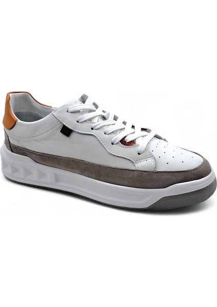 M1456 Deri Erkek Krem Sneaker Ayakkabı