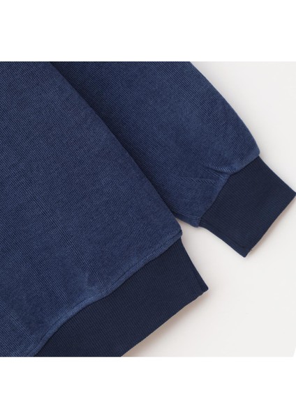 Erkek Uzun Kol Bisiklet Yaka Sweat - DIK-3701 - Marine