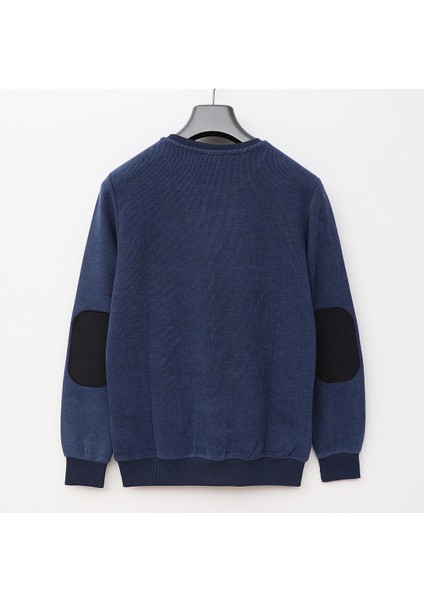 Erkek Uzun Kol Bisiklet Yaka Sweat - DIK-3701 - Marine