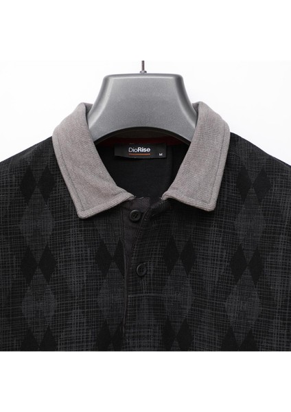 Erkek Uzun Kol Polo Yaka Sweat - PPS-2505 - Siyah