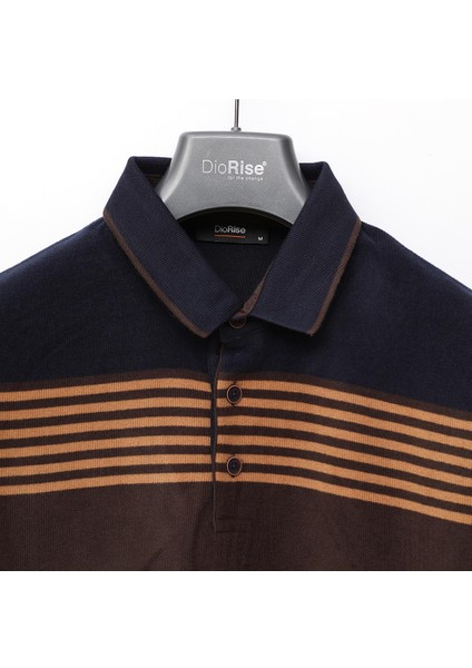 Erkek Uzun Kol Polo Yaka Sweat - DSR-2201 - Lacivert - Kahve