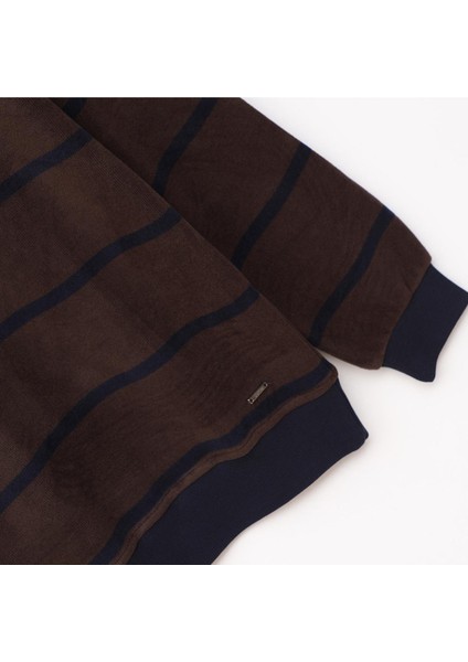 Erkek Uzun Kol Polo Yaka Sweat - DSR-2201 - Lacivert - Kahve