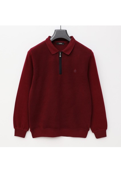 Erkek Polo Yaka Uzun Kol Triko - KPP-2801 - Bordo
