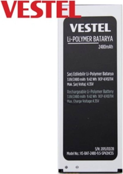 Vestel Venüs V3 5570 Pil Batarya 2480MAH Ithal fiyatları