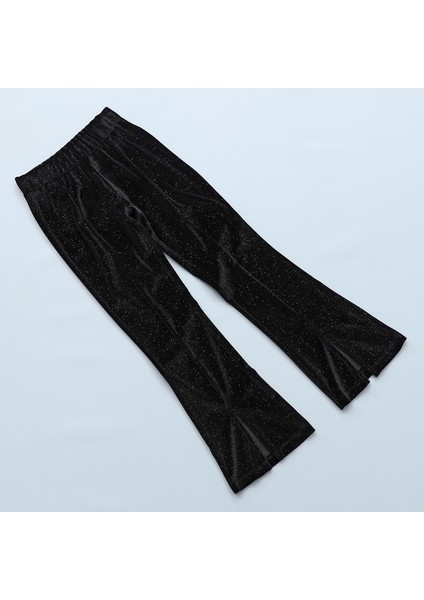 Kız Çocuk Premium Ispanyol Paça Pantolon - 018 - Siyah