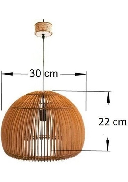 30 cm Ahşap Bohem Modern Salon Cafe Yatak Odası Avizesi Isme Özel Hazırlanan Ahşap Kutu Hediyelidir