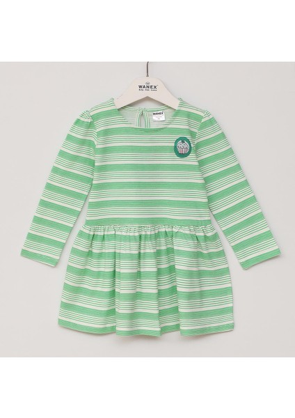 Kız Çocuk Uzun Kol Elbise - 40359 - Sarı