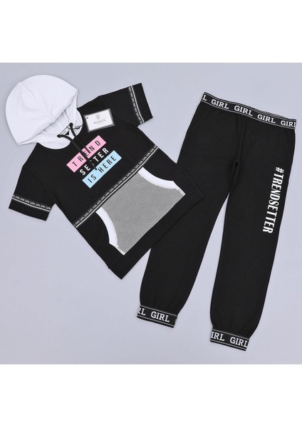 Erkek Çocuk Şortlu Takım - 21884 - Siyah - Beyaz modelleri