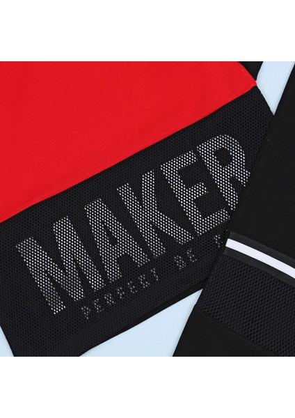 Kız Çocuk Kapüşonlu Sweatshirt & Tayt Takım - 21897 - Kırmızı - Siyah fiyatları