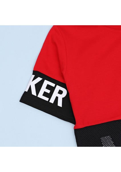 Kız Çocuk Kapüşonlu Sweatshirt & Tayt Takım - 21897 - Kırmızı - Siyah modelleri