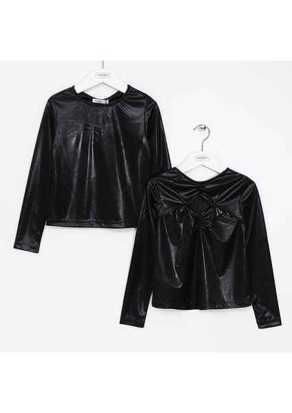 Kız Çocuk Uzun Kol Premium Bluz - 030 - Siyah