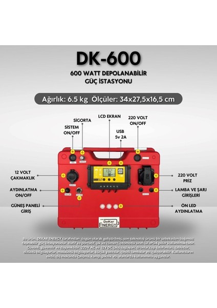 Taşınabilir Güç Kaynağı DK-600