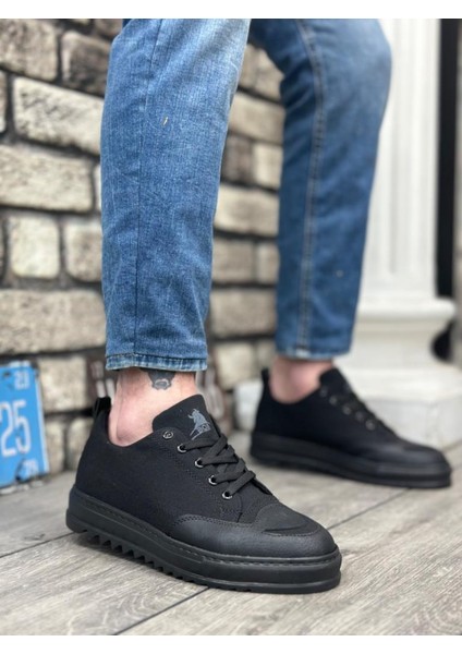 BA0328 Boa Kalın Yüksek Taban Smile Desenli Siyah Spor Erkek Ayakkabı modelleri