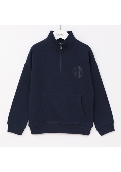 Erkek Çocuk Uzun Kol Şardonlu Sweat - 16157 - Haki