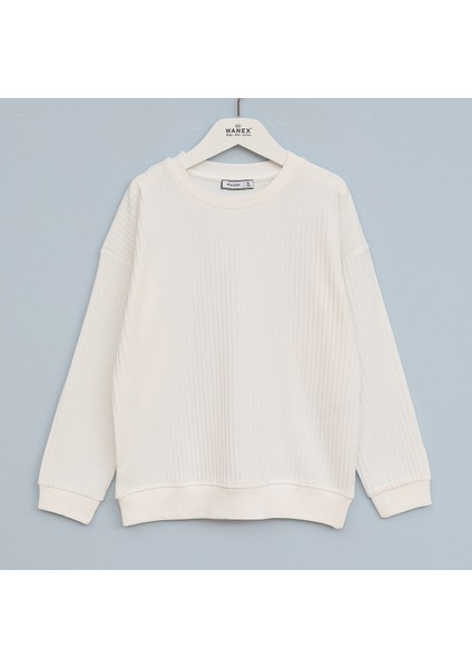 Erkek Çocuk Uzun Kol Sweat - 16704 - Vanilya