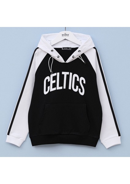 Erkek Çocuk Uzun Kol Sweatshirt - 15624 - Beyaz - Siyah