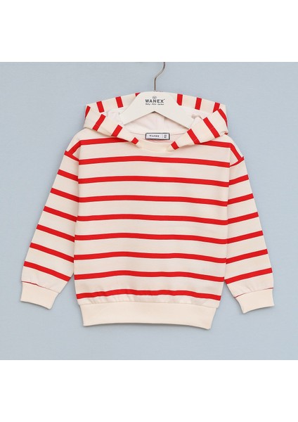 Erkek Çocuk Kapüşonlu Çizgili Sweatshirt - 16685 - Siyah