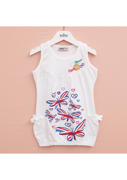 Kız Çocuk Askılı Tişört - 3774 - Beyaz