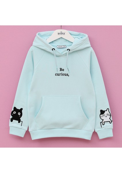 Kız Çocuk Şardonlu Uzun Kol Sweatshirt - 31573 - Elma Yeşili