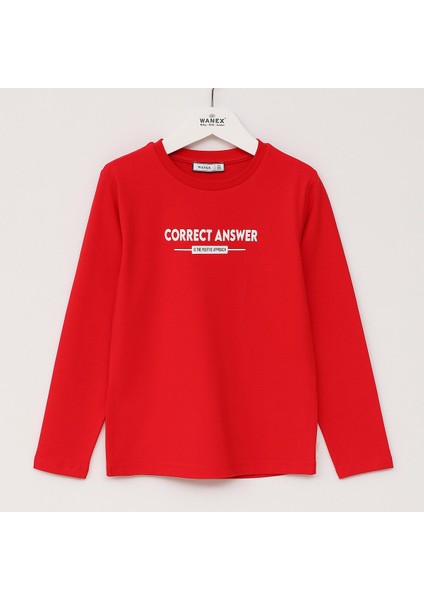 Erkek Çocuk Uzun Kol Sweat - 16700 - Kırmızı