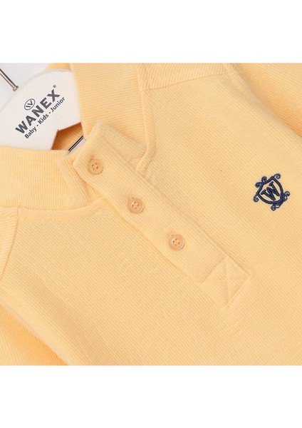 Erkek Çocuk Düğmeli Yaka Uzun Kol Sweat - 16592 - Sarı fiyatları