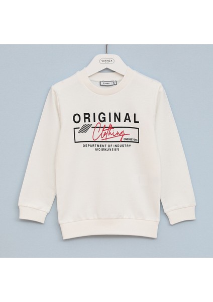 Erkek Çocuk Uzun Kol Tişört - 16458 - Vanilya