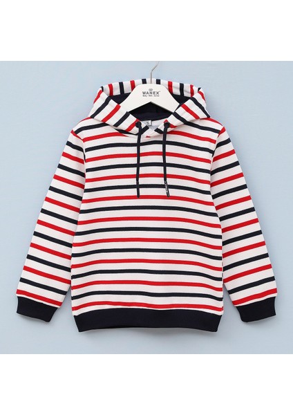 Erkek Çocuk Uzun Kol Kapüşonlu Sweat - 16005 - Kırmızı