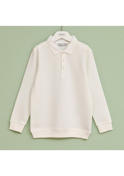 Erkek Çocuk Uzun Kol Sweat - 16611 - Vanilya