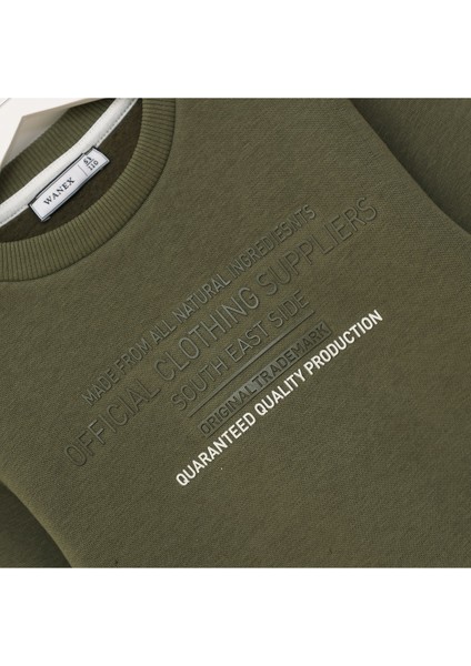 Erkek Çocuk Şardonlu Uzun Kol Sweat - 16515 - Haki fiyatları