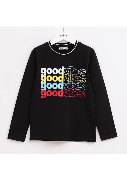 Erkek Çocuk Uzun Kol Sweat - 15406 - Siyah