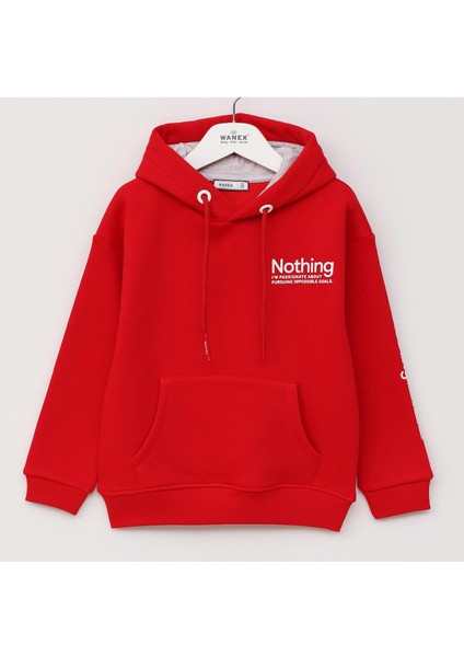 Erkek Çocuk Şardonlu Uzun Kol Tişört - 16678 - Kırmızı