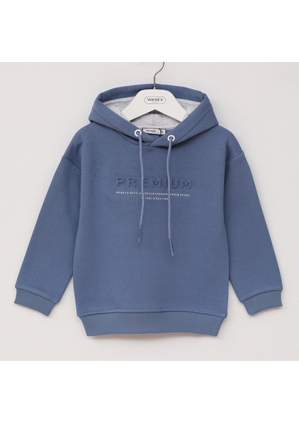 Erkek Çocuk Şardonlu Uzun Kol Sweatshirt - 16526 - Lacivert